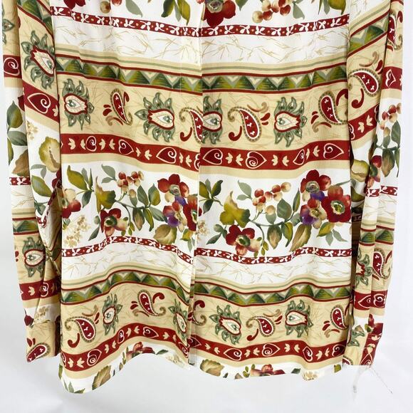 90s ALFRED DUNNER Vintage Floral Collarless Button Up Shirt New With Tags - Picture 5 of 11